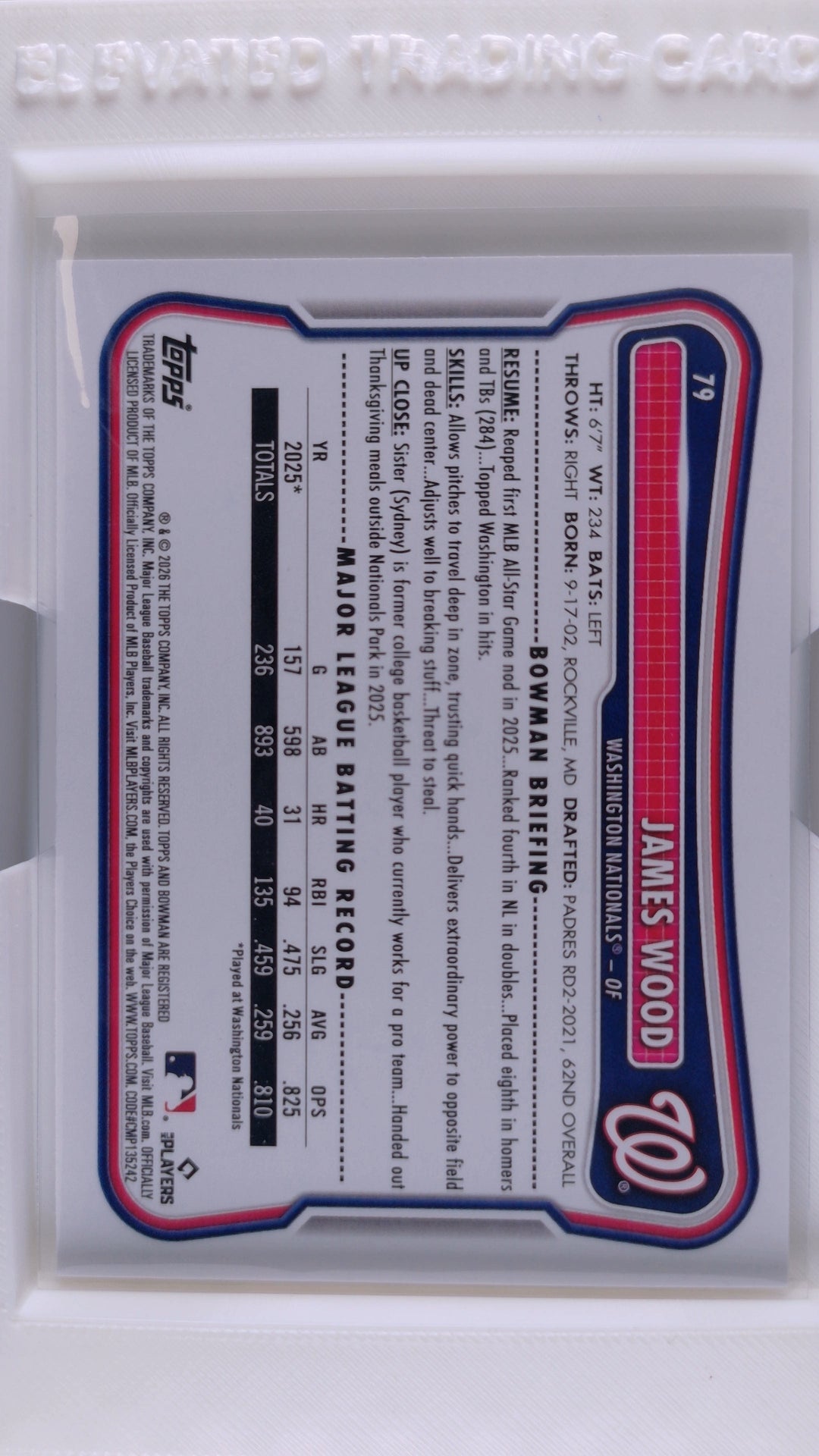 2026 Bowman Baseball James Wood 
