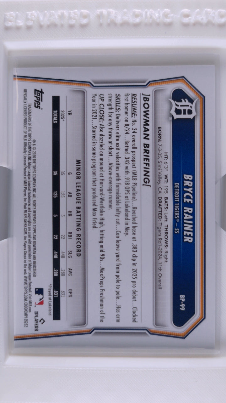 2026 Bowman Baseball Bryce Rainer 