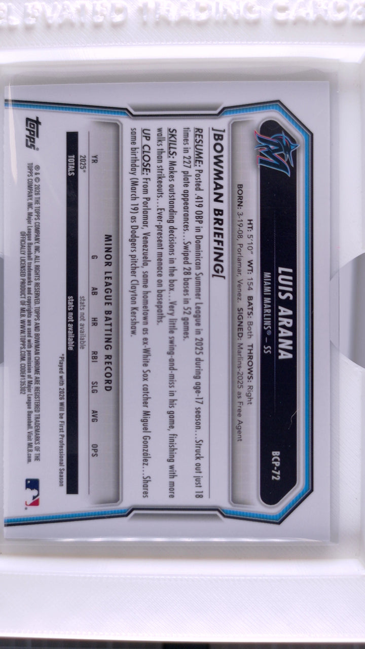 2026 Bowman Baseball Luis Arana 