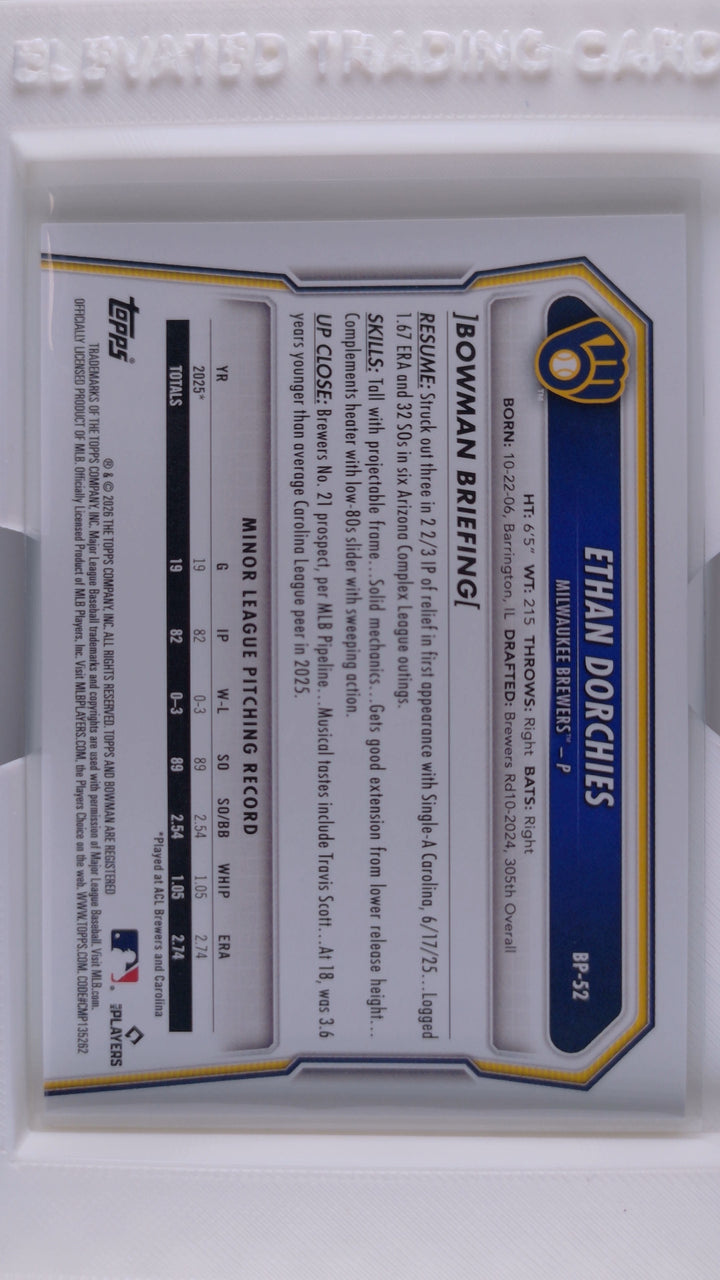 2026 Bowman Baseball Ethan Dorchies 