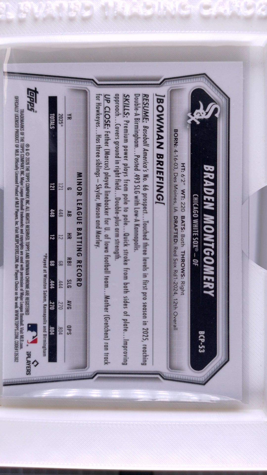 2026 Bowman Baseball Braden Montgomery 