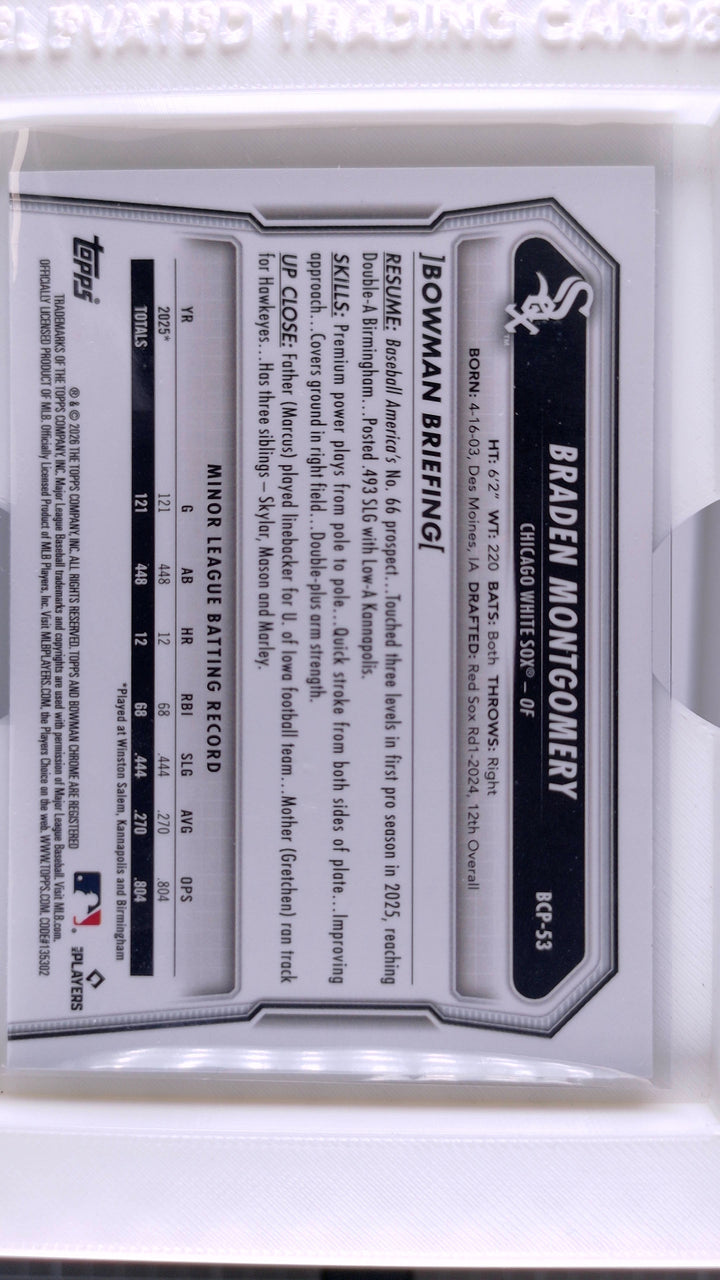 2026 Bowman Baseball Braden Montgomery 