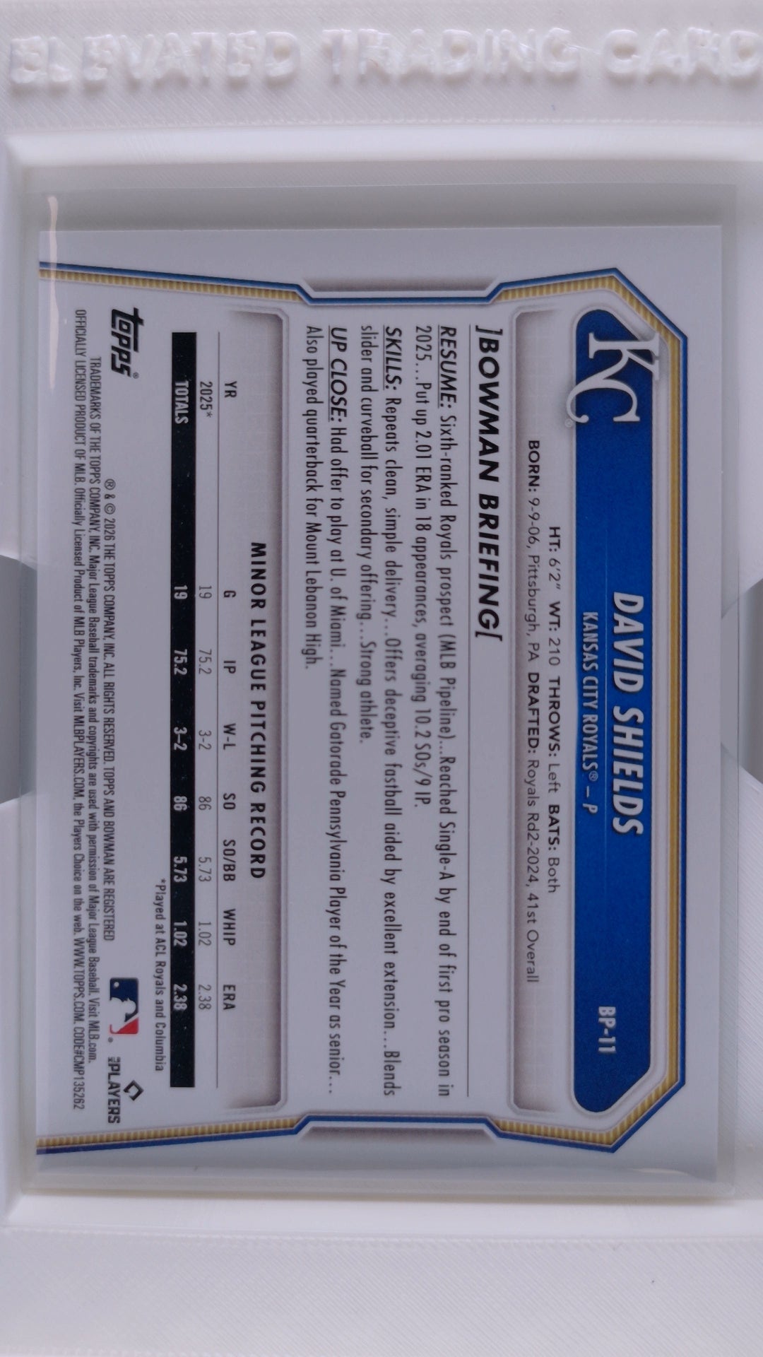 2026 Bowman Baseball David Shields 