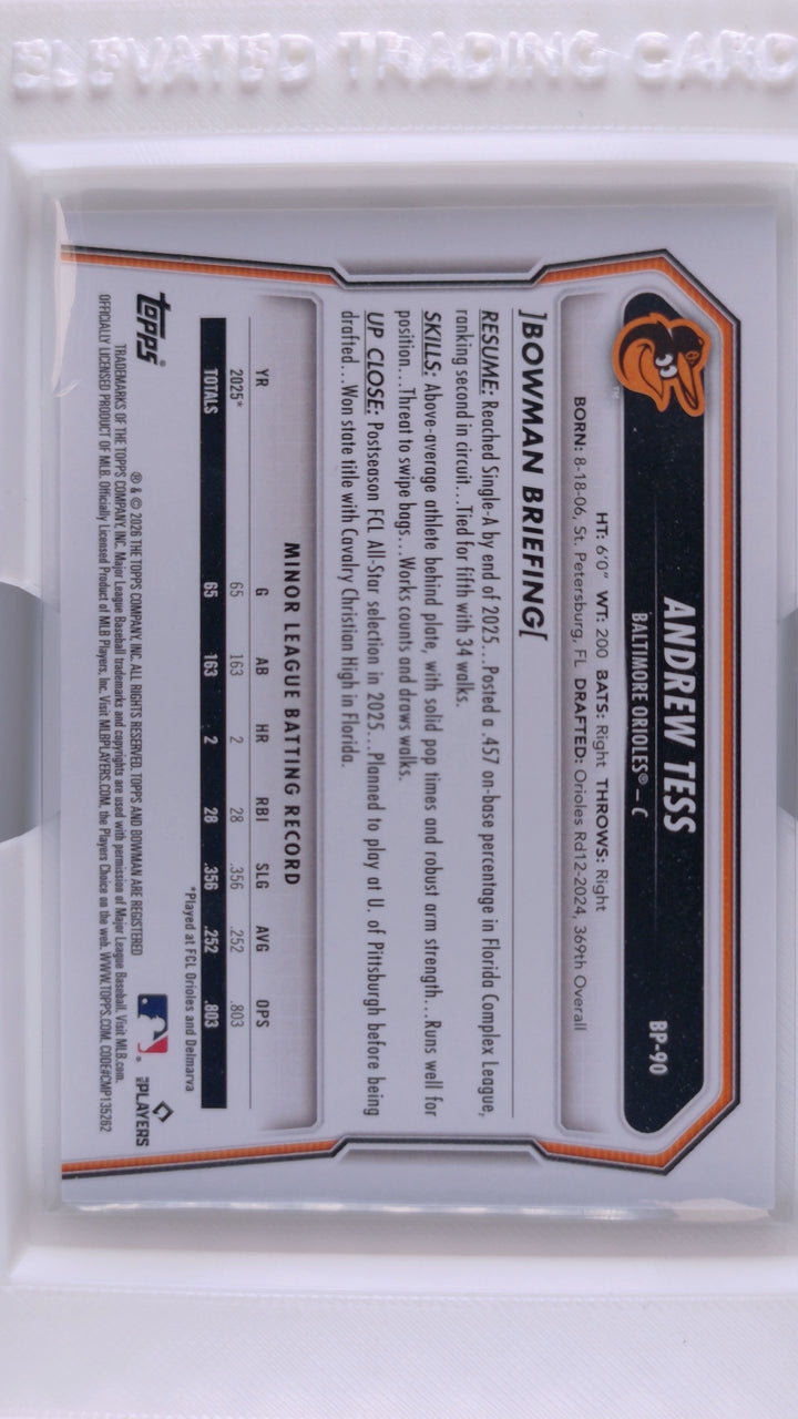2026 Bowman Baseball Andrew Tess 