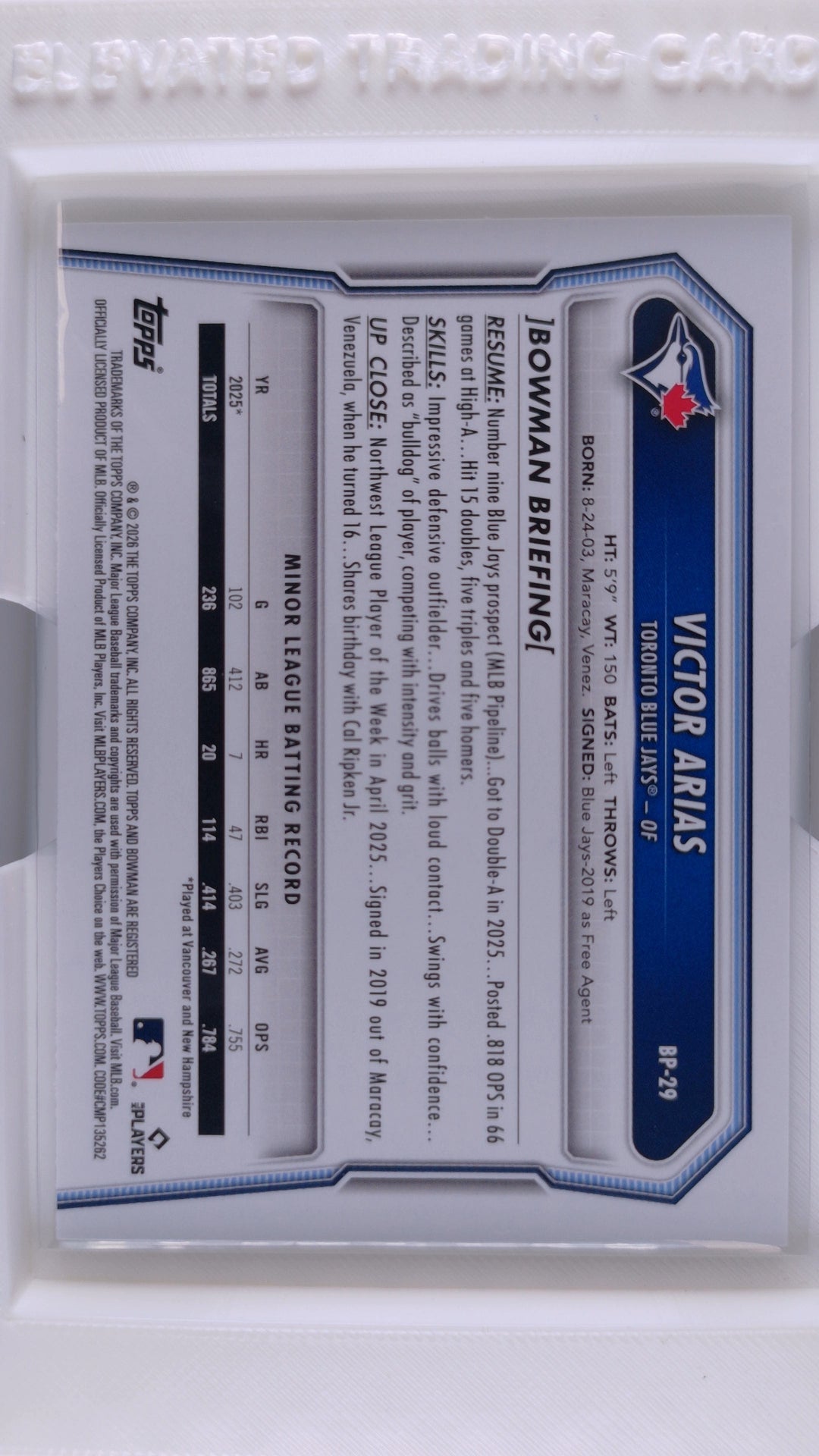 2026 Bowman Baseball Victor Arias 
