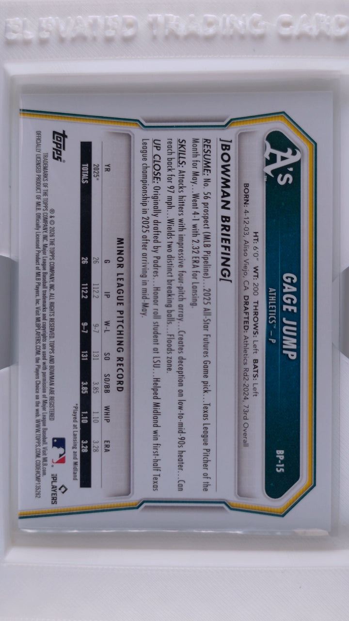 2026 Bowman Baseball Gage Jump 