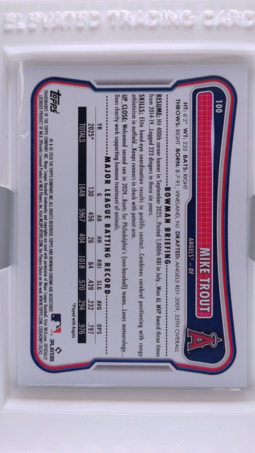 2026 Bowman Baseball Mike Trout 