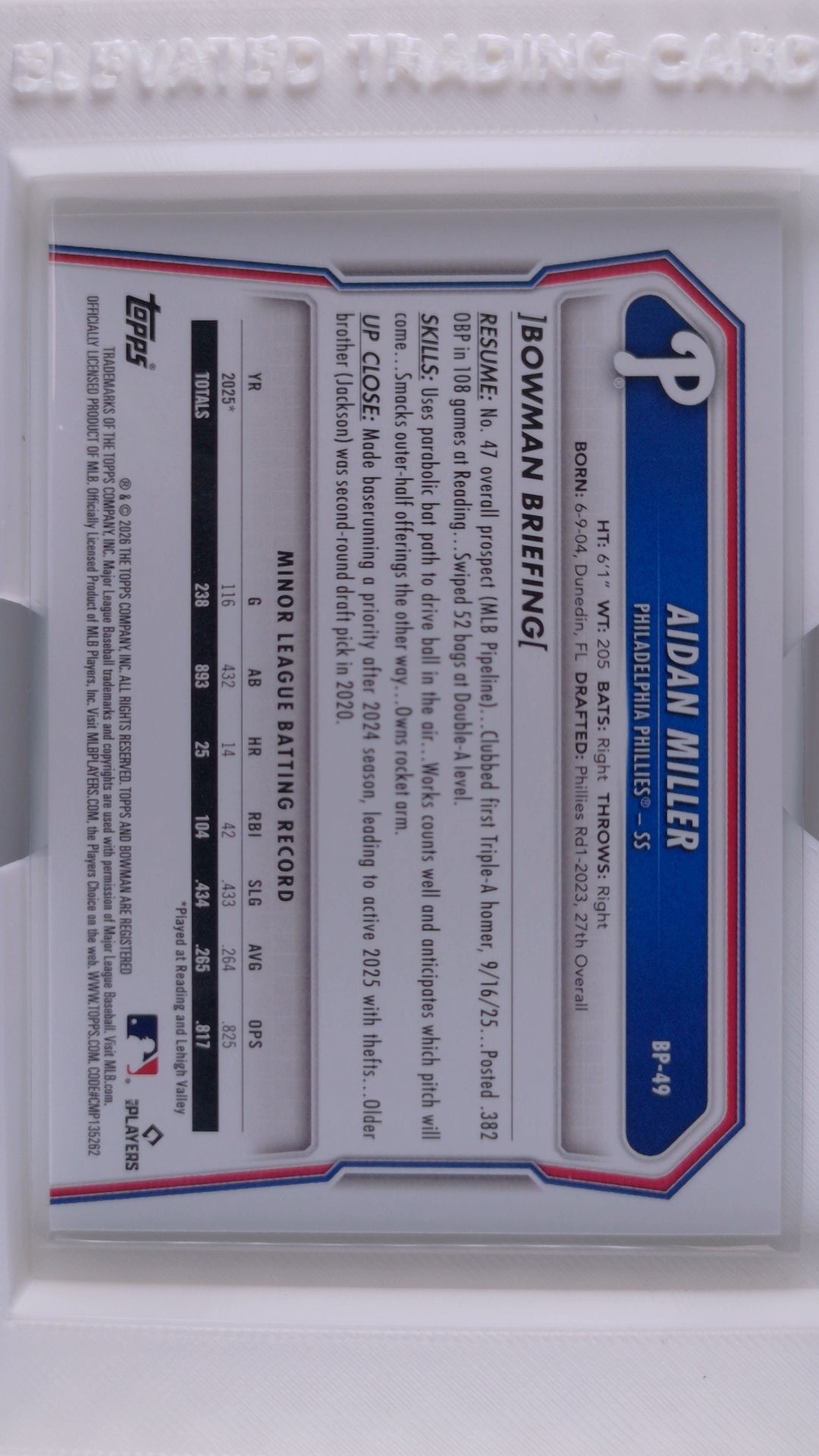 2026 Bowman Baseball Aidan Miller 