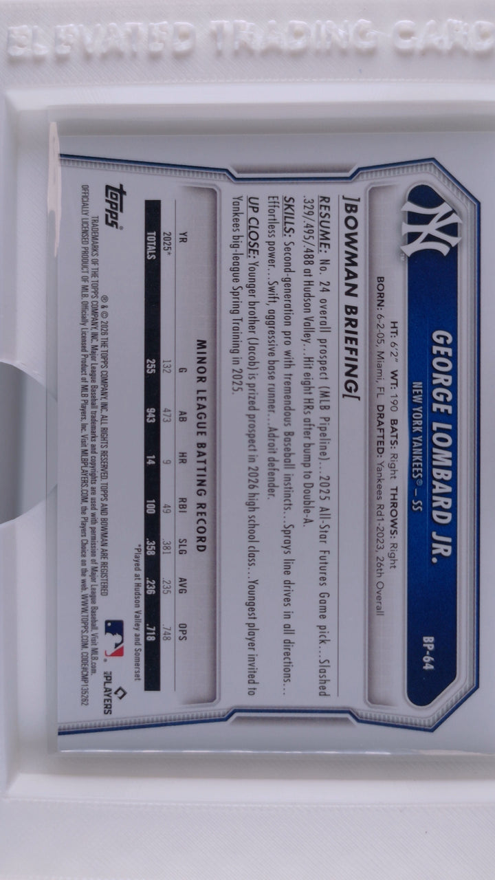 2026 Bowman Baseball George Lombard Jr. 