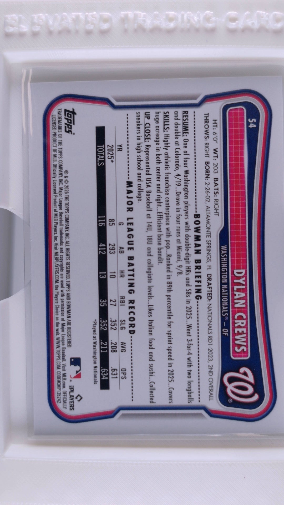2026 Bowman Baseball Dylan Crews 