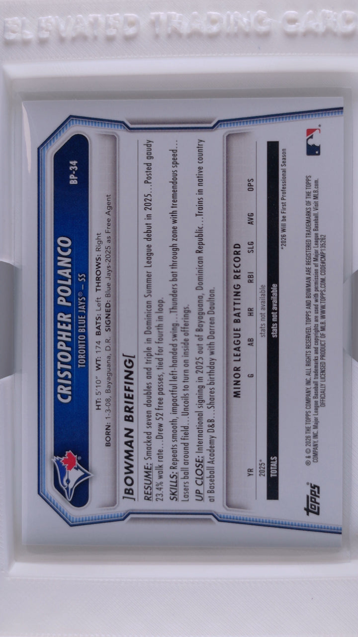 2026 Bowman Baseball Cristopher Polanco 