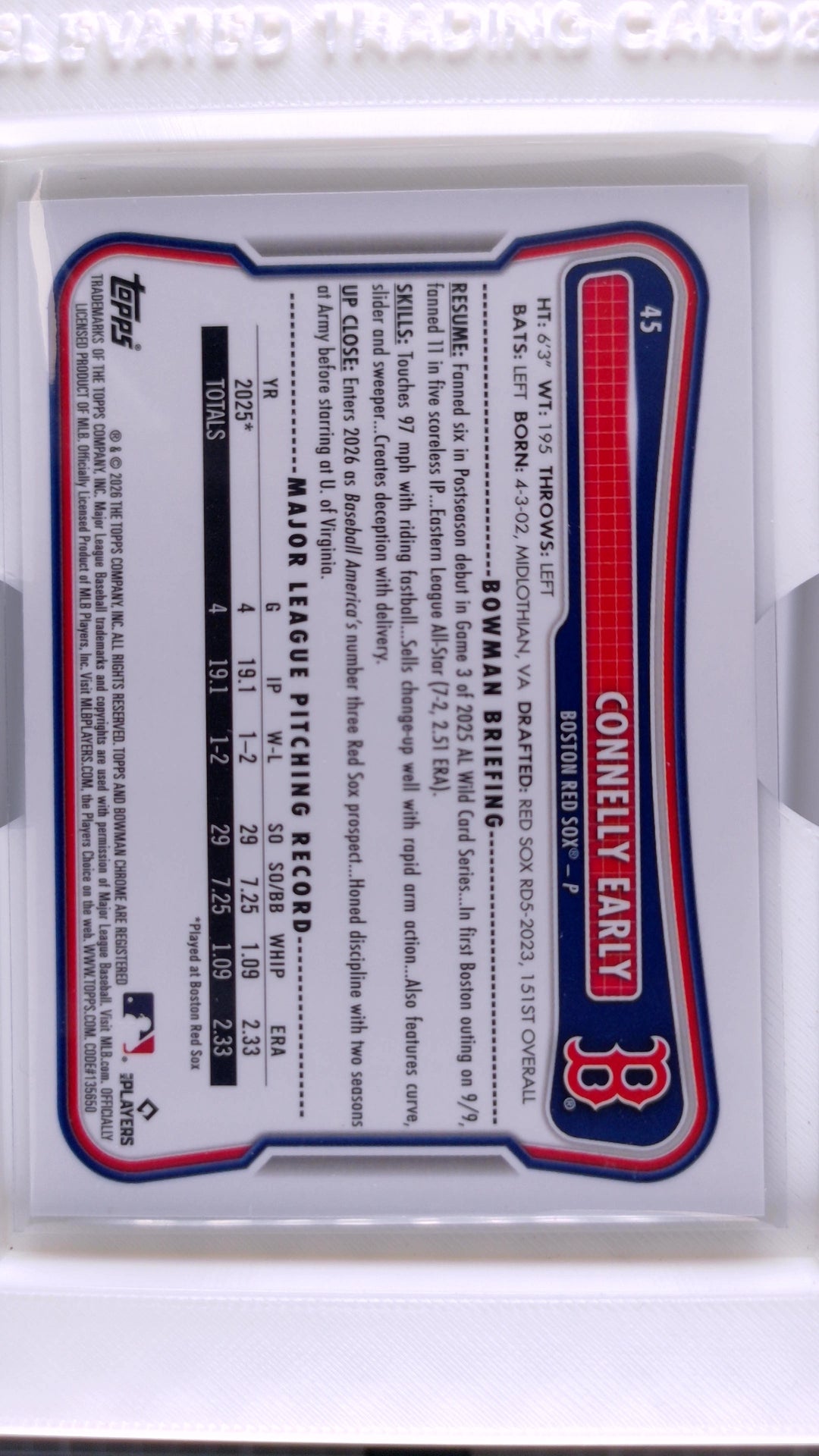 2026 Bowman Baseball Connelly Early 