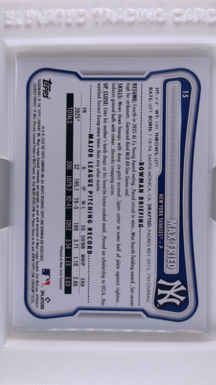 2026 Bowman Baseball Max Fried 