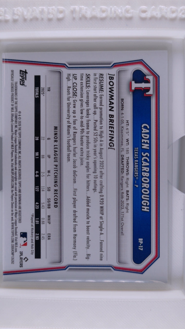 2026 Bowman Baseball Caden Scarborough 