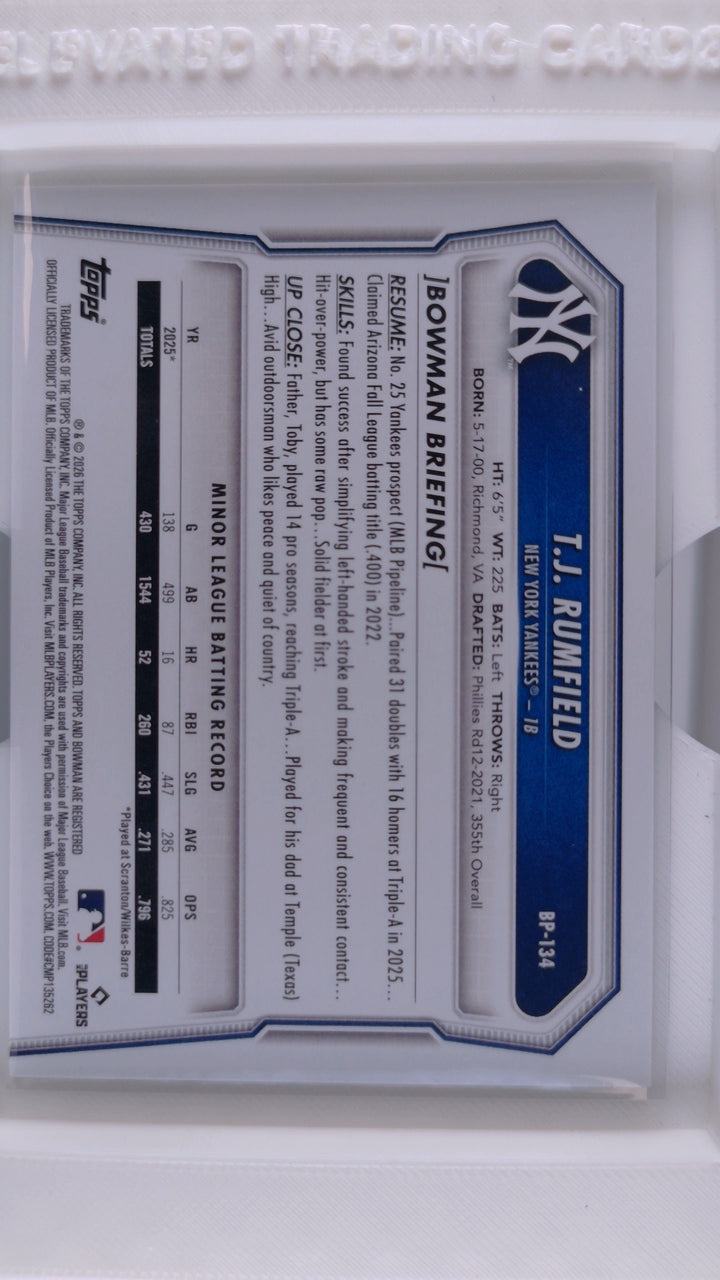 2026 Bowman Baseball T.J. Rumfield 