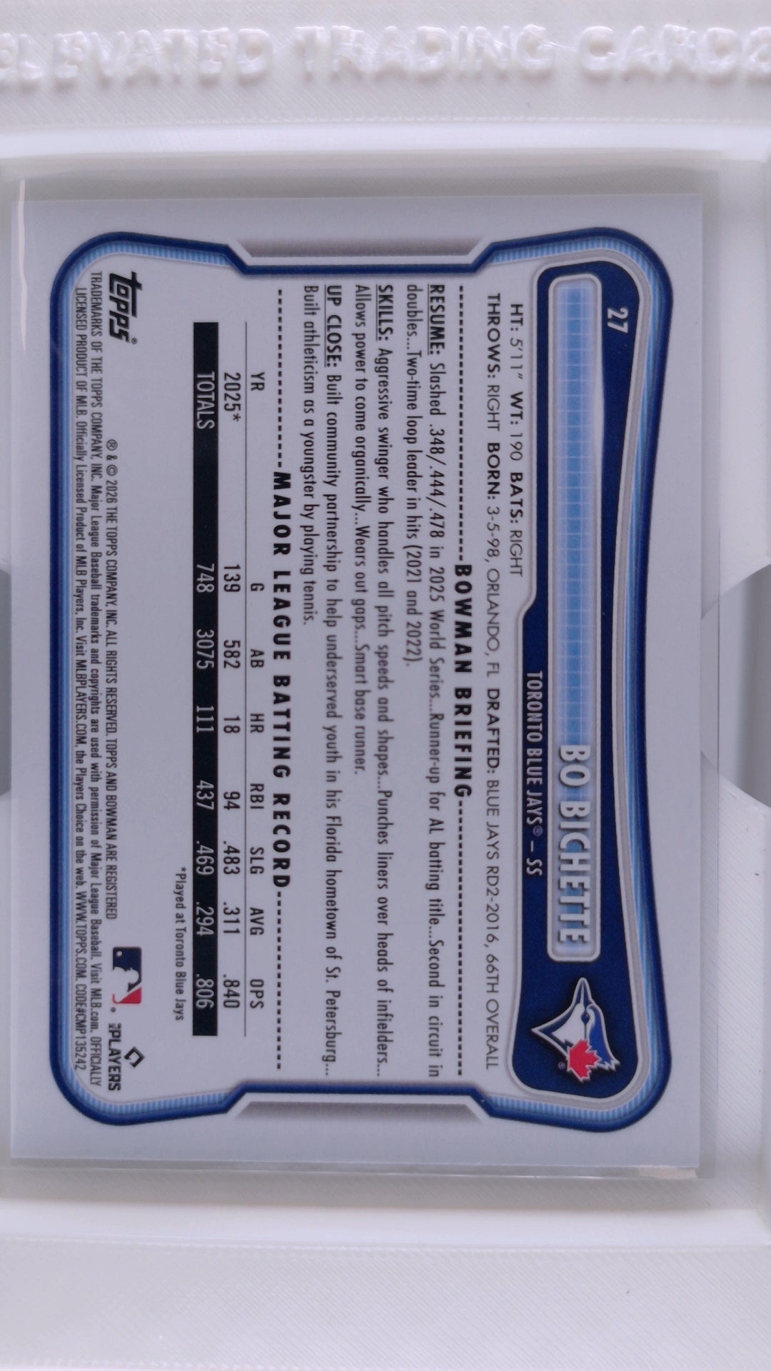 2026 Bowman Baseball Bo Bichette 