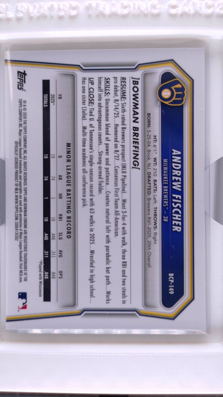 2026 Bowman Baseball Andrew Fischer 