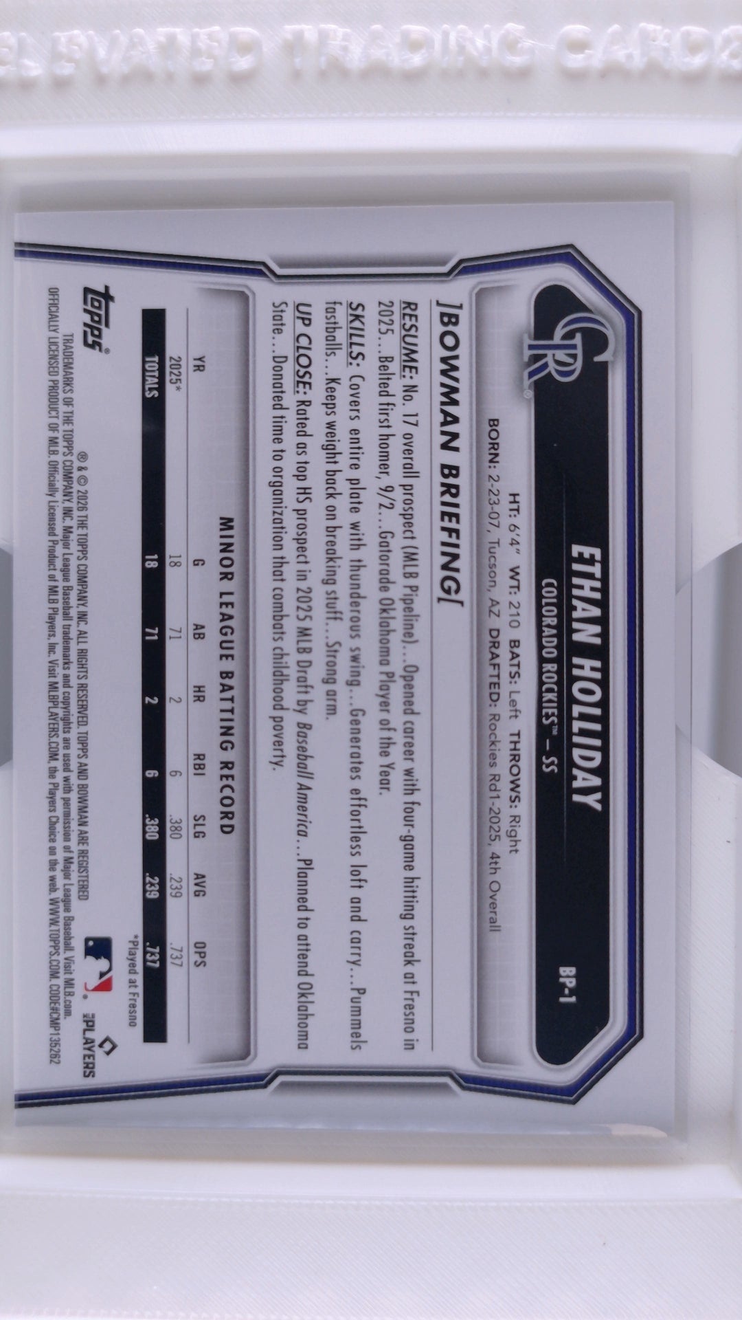 2026 Bowman Baseball Ethan Holliday 