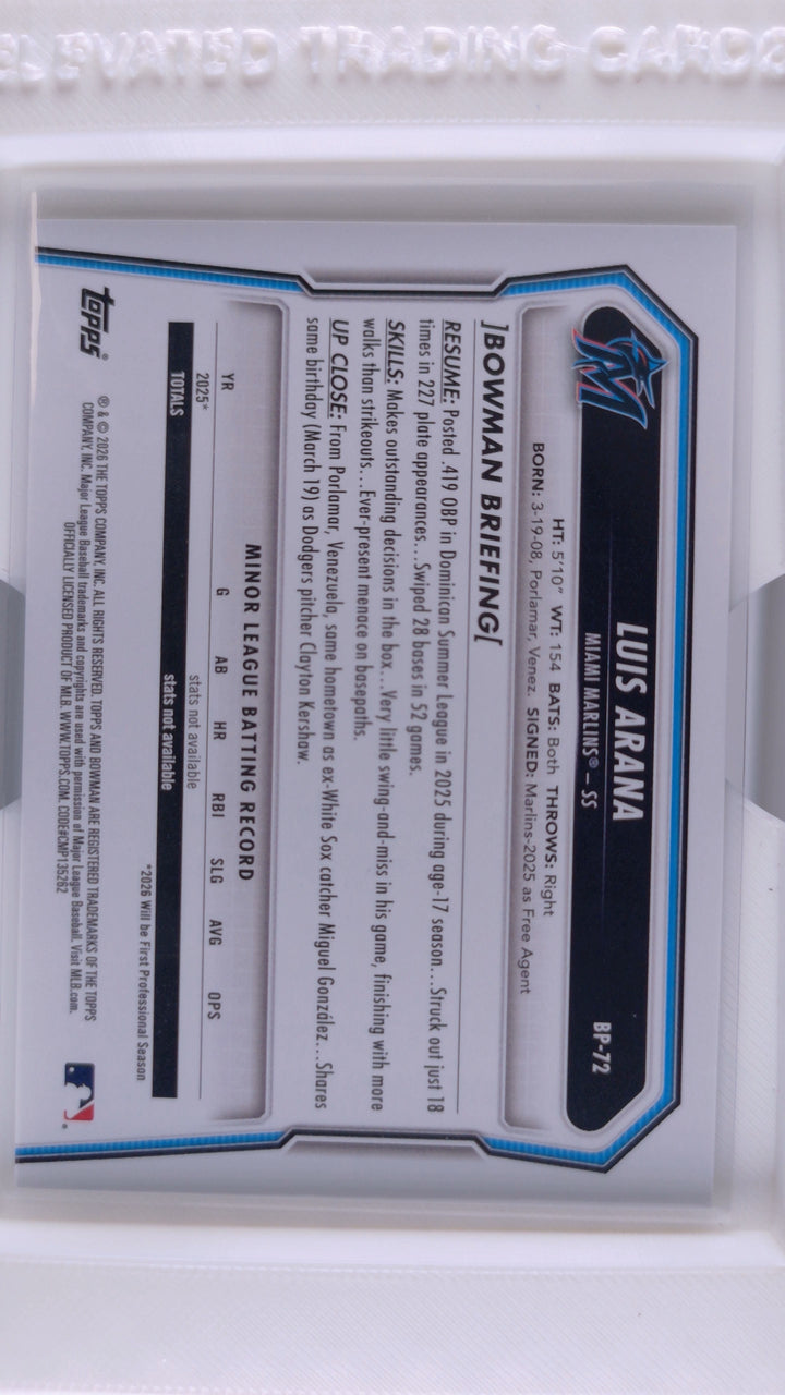 2026 Bowman Baseball Luis Arana 