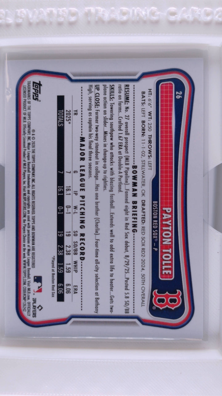 2026 Bowman Baseball Payton Tolle 