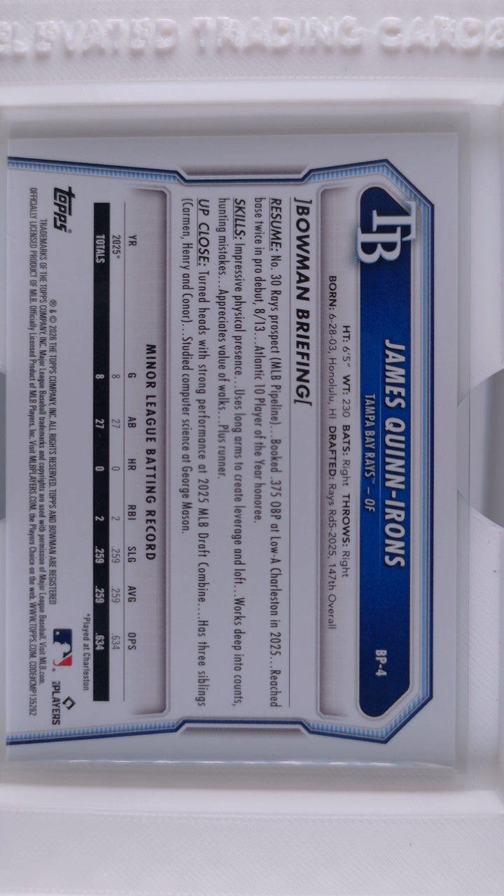 2026 Bowman Baseball James Quinn-Irons 