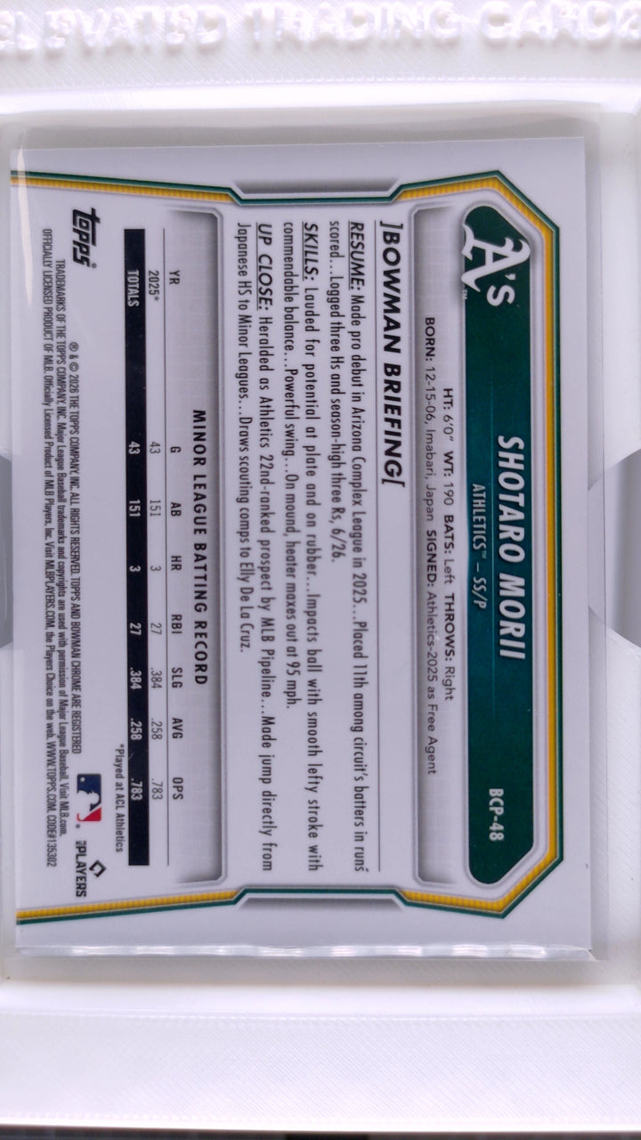 2026 Bowman Baseball Shotaro Morii 