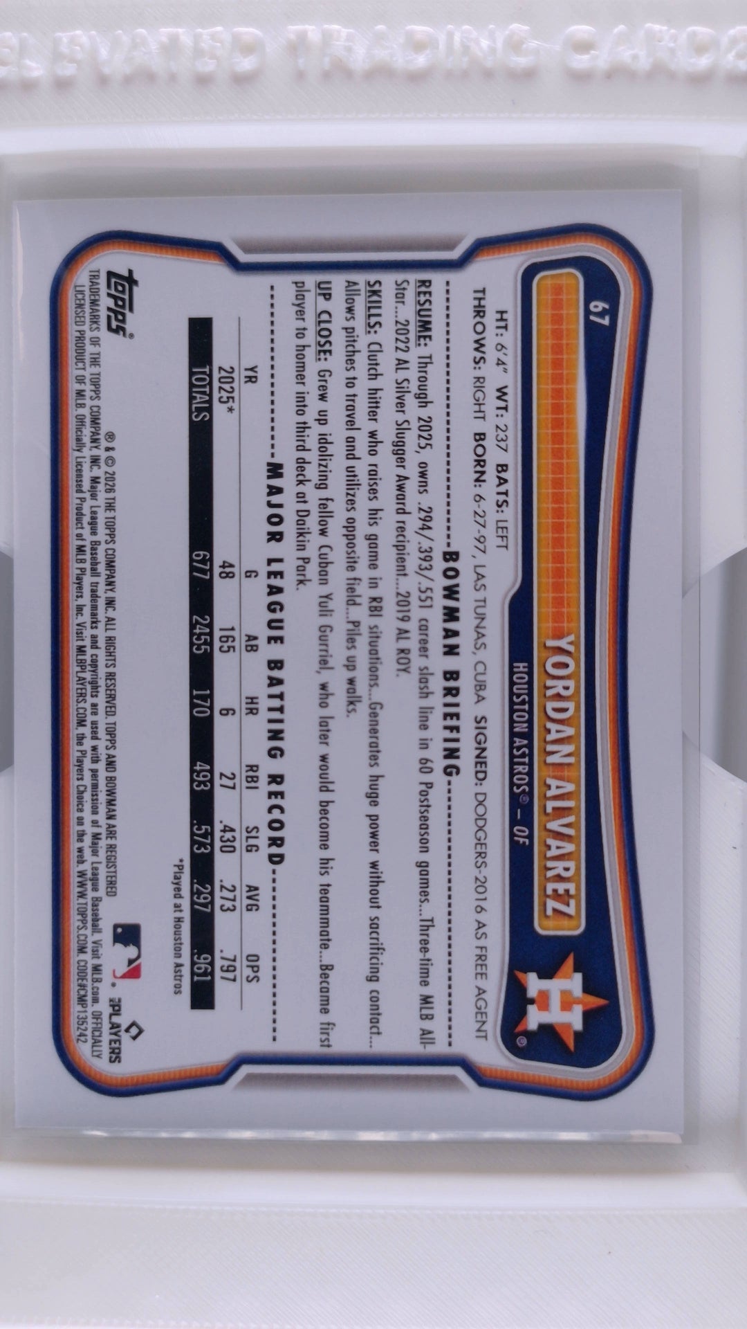2026 Bowman Baseball Yordan Alvarez 