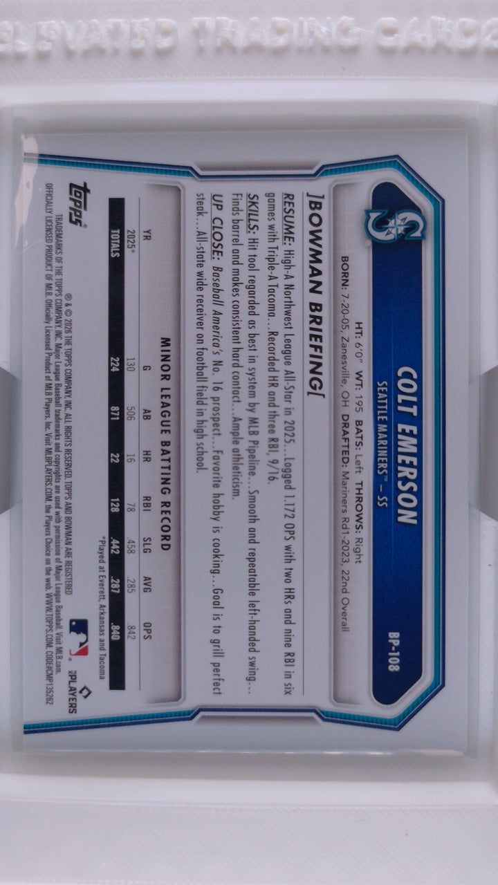 2026 Bowman Baseball Colt Emerson 