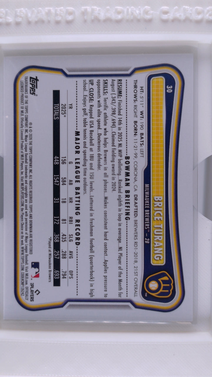 2026 Bowman Baseball Brice Turang 