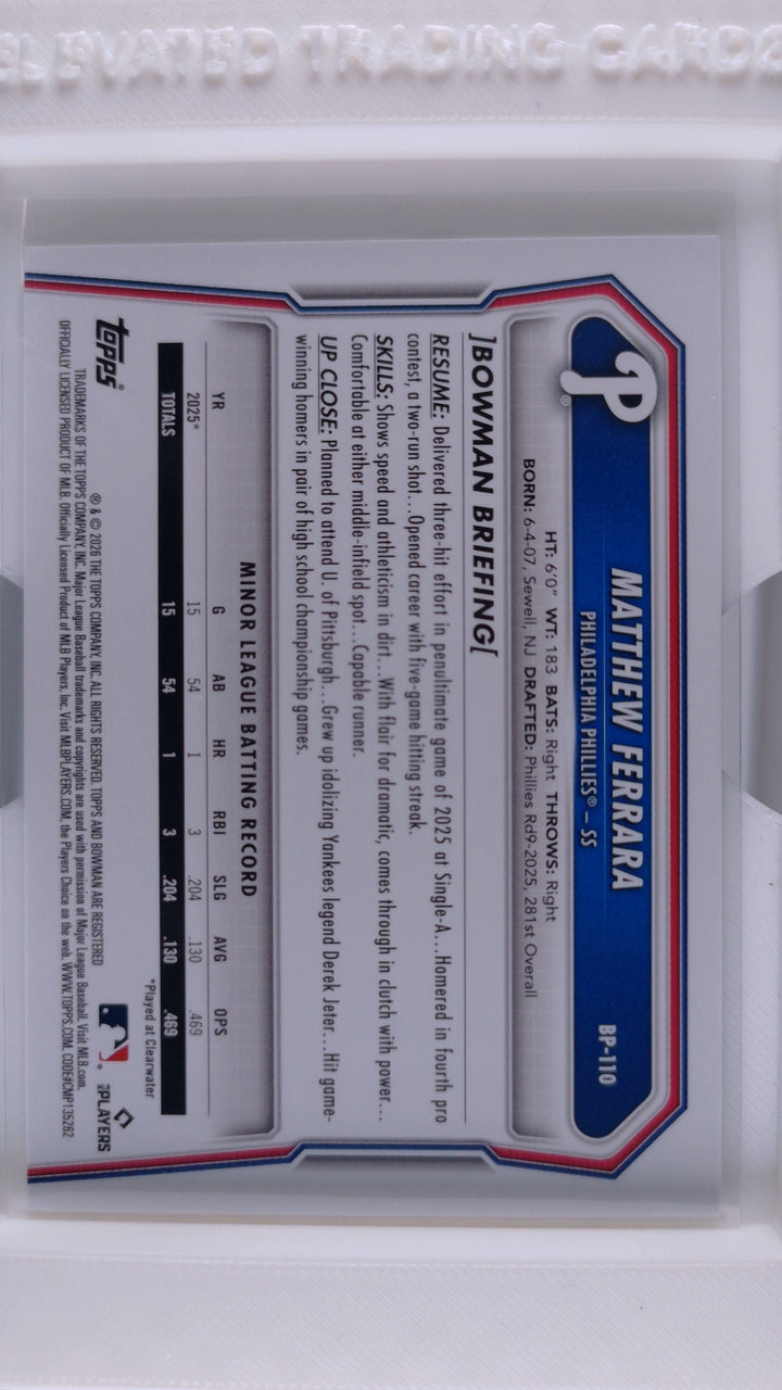 2026 Bowman Baseball Matthew Ferrara 