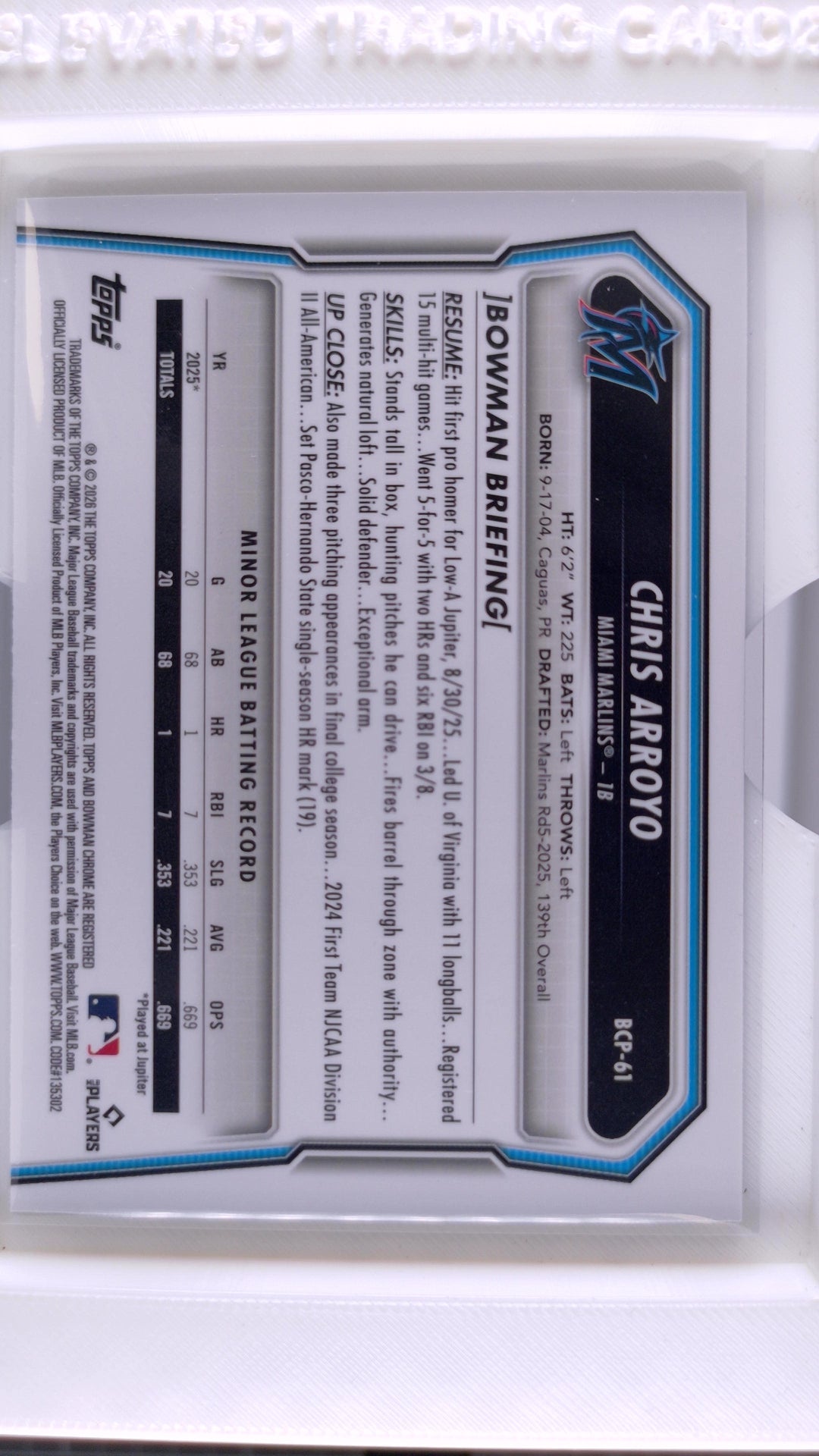 2026 Bowman Baseball Chris Arroyo 