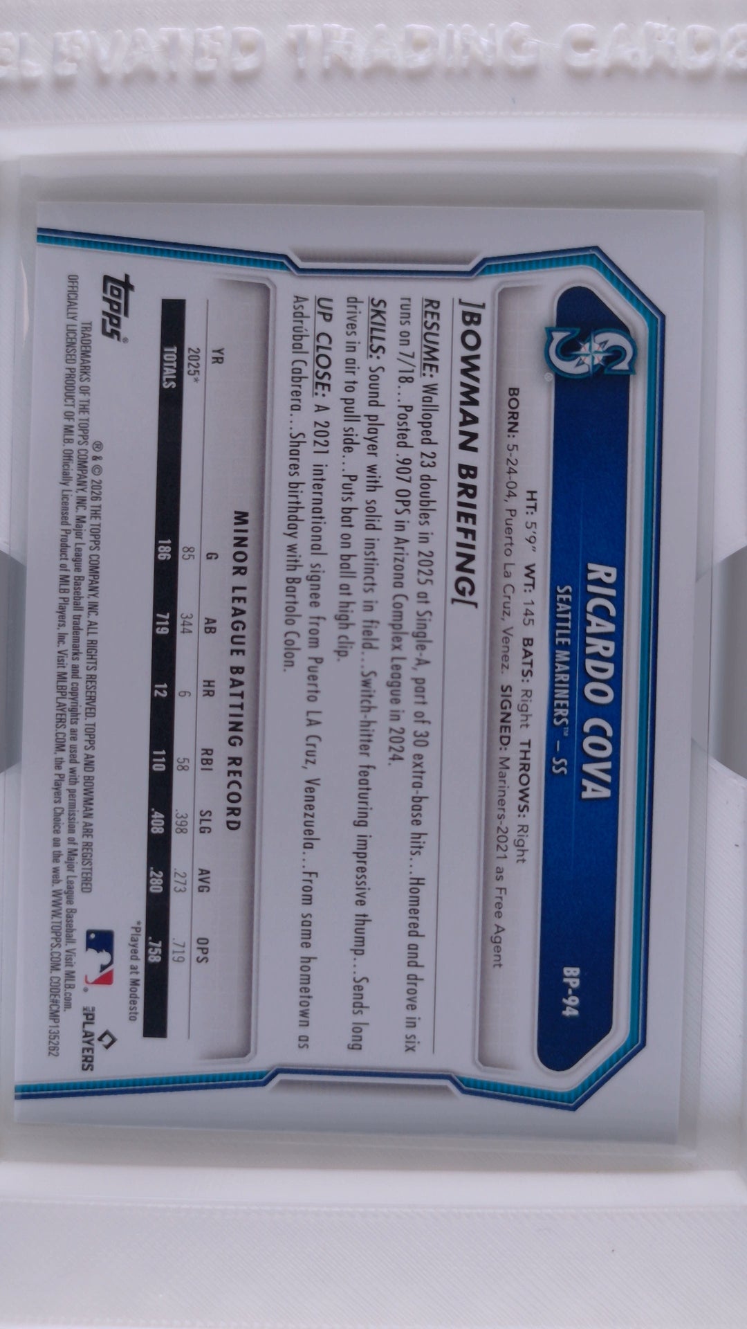 2026 Bowman Baseball Ricardo Cova 