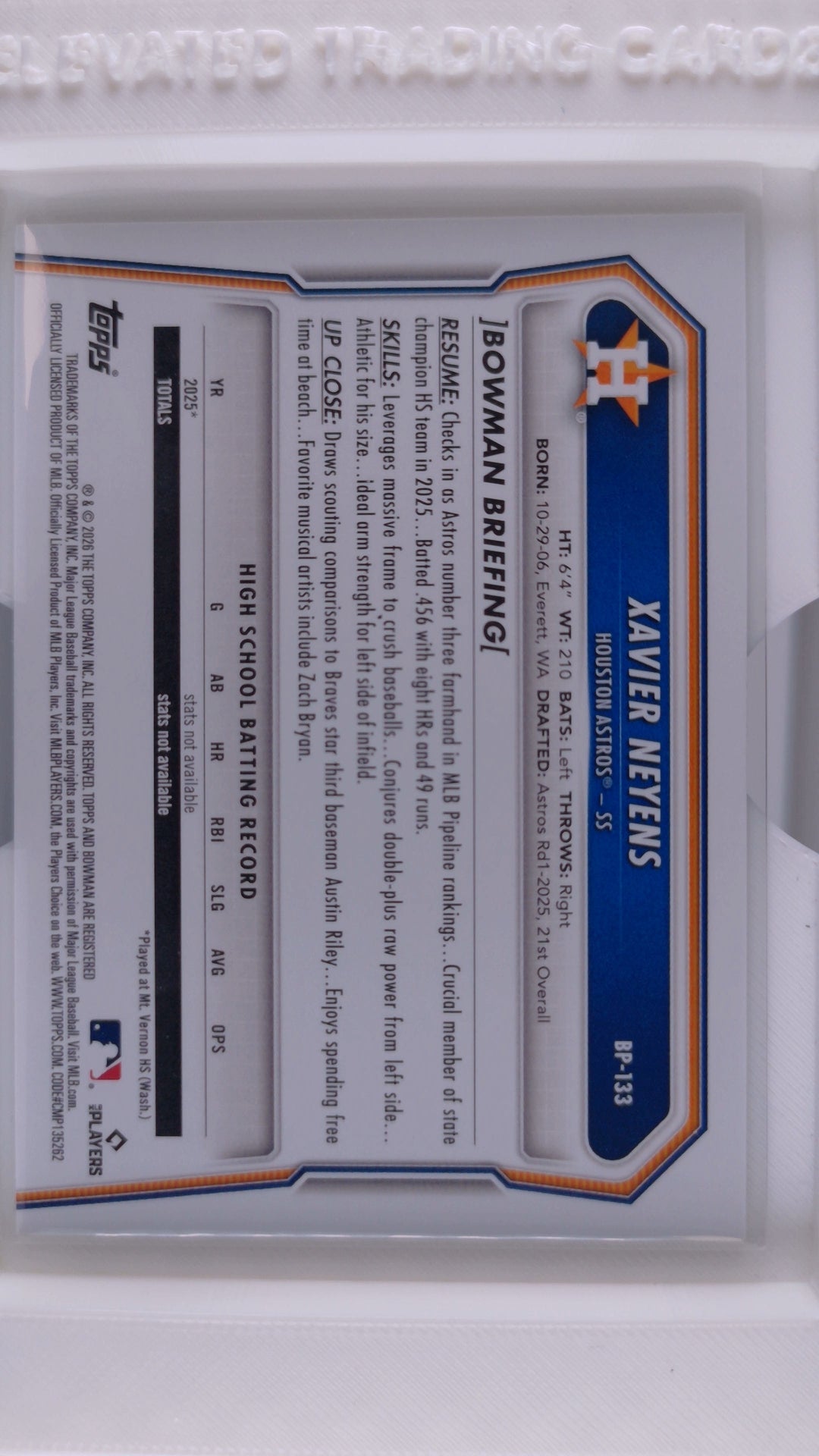 2026 Bowman Baseball Xavier Neyens 