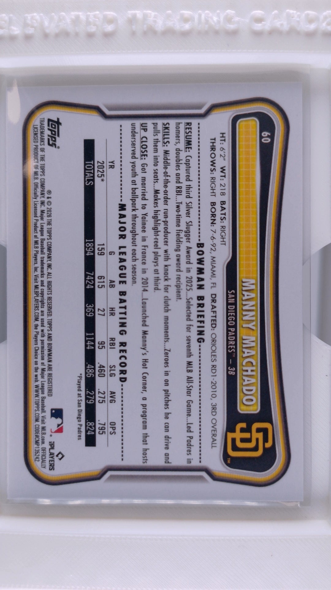 2026 Bowman Baseball Manny Machado 