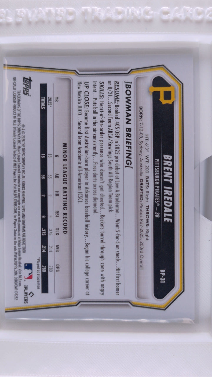 2026 Bowman Baseball Brent Iredale 