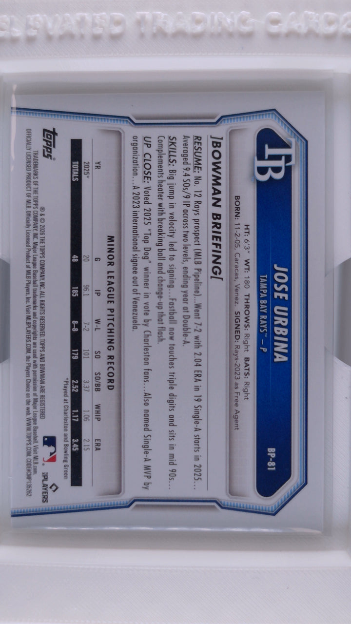 2026 Bowman Baseball Jose Urbina 