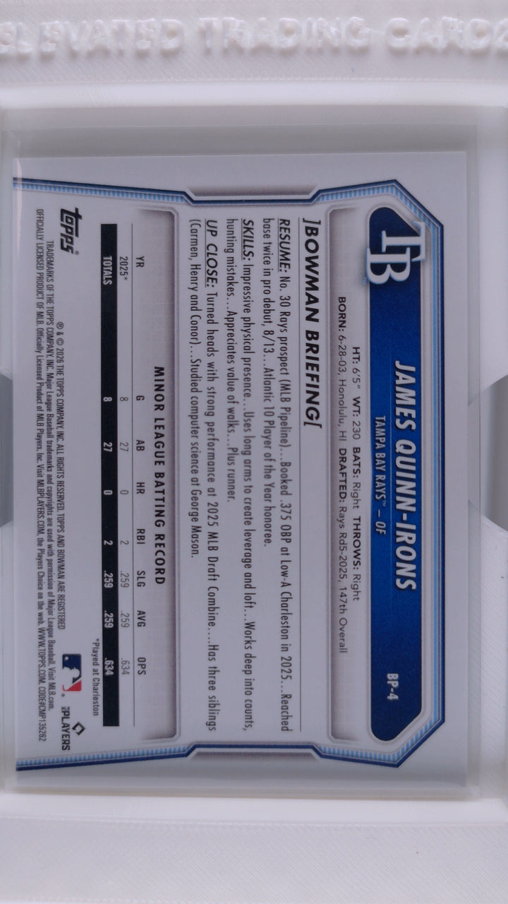 2026 Bowman Baseball James Quinn-Irons 
