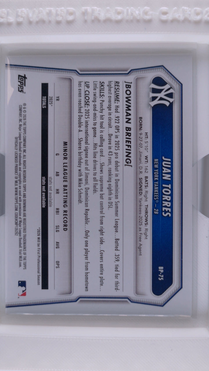 2026 Bowman Baseball Juan Torres 