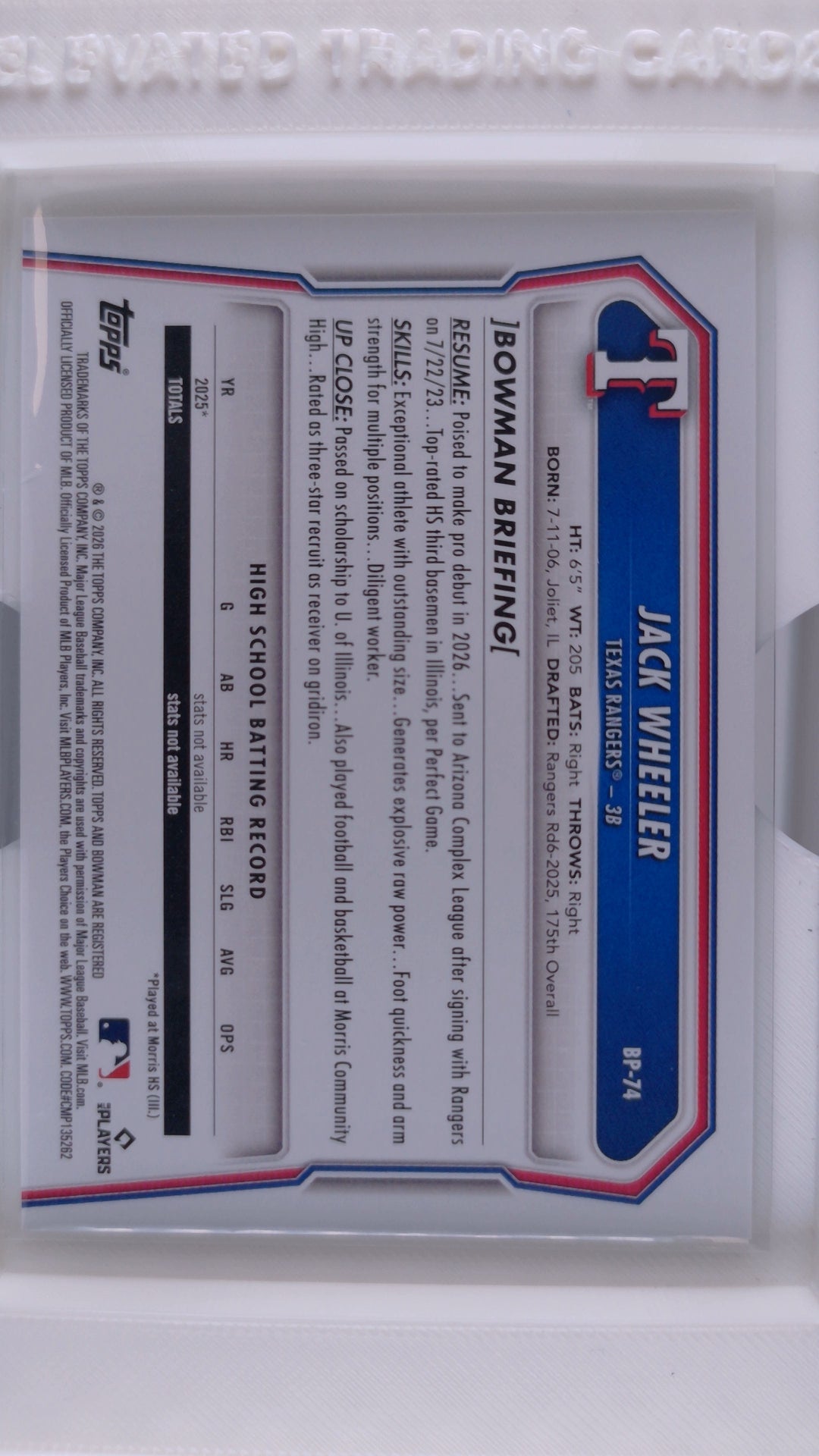 2026 Bowman Baseball Jack Wheeler 