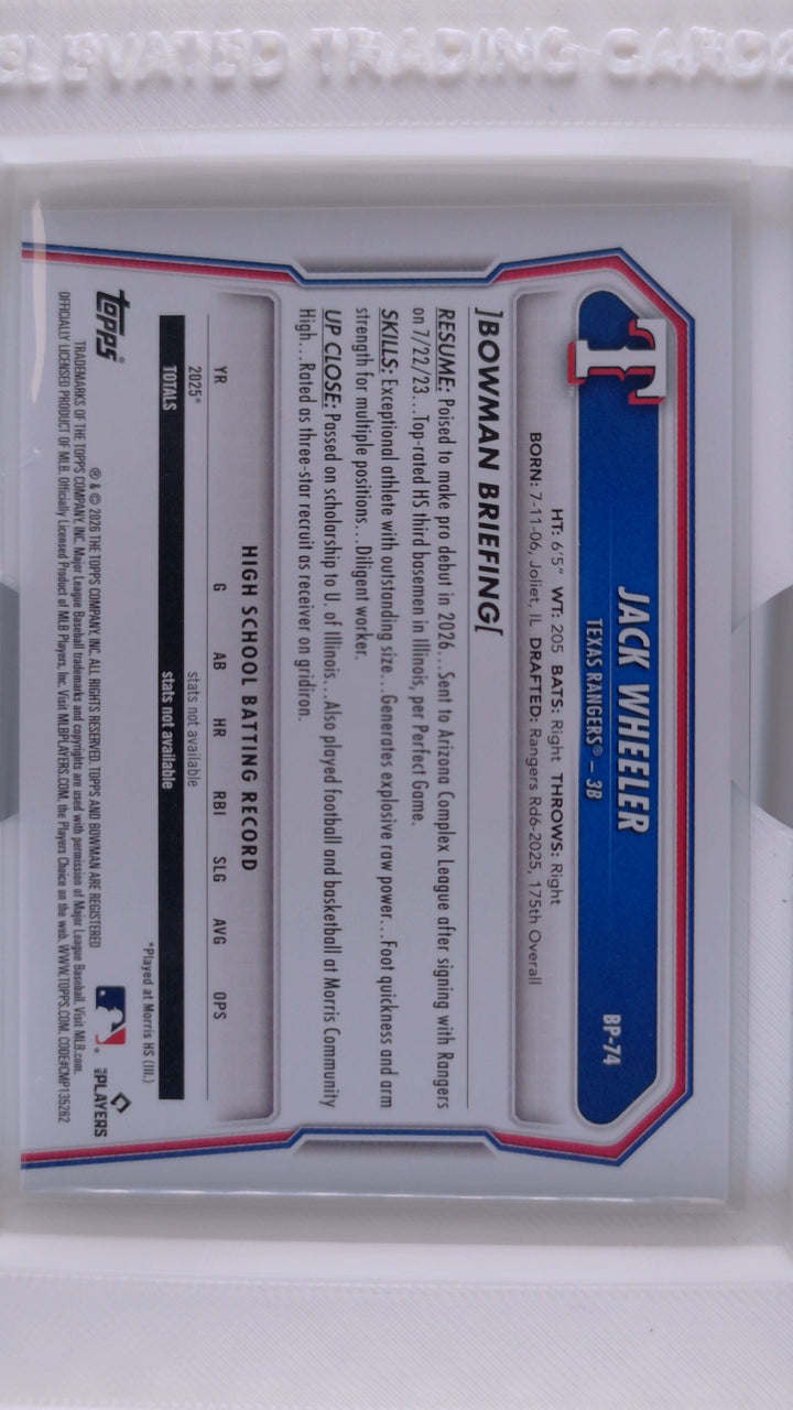 2026 Bowman Baseball Jack Wheeler 