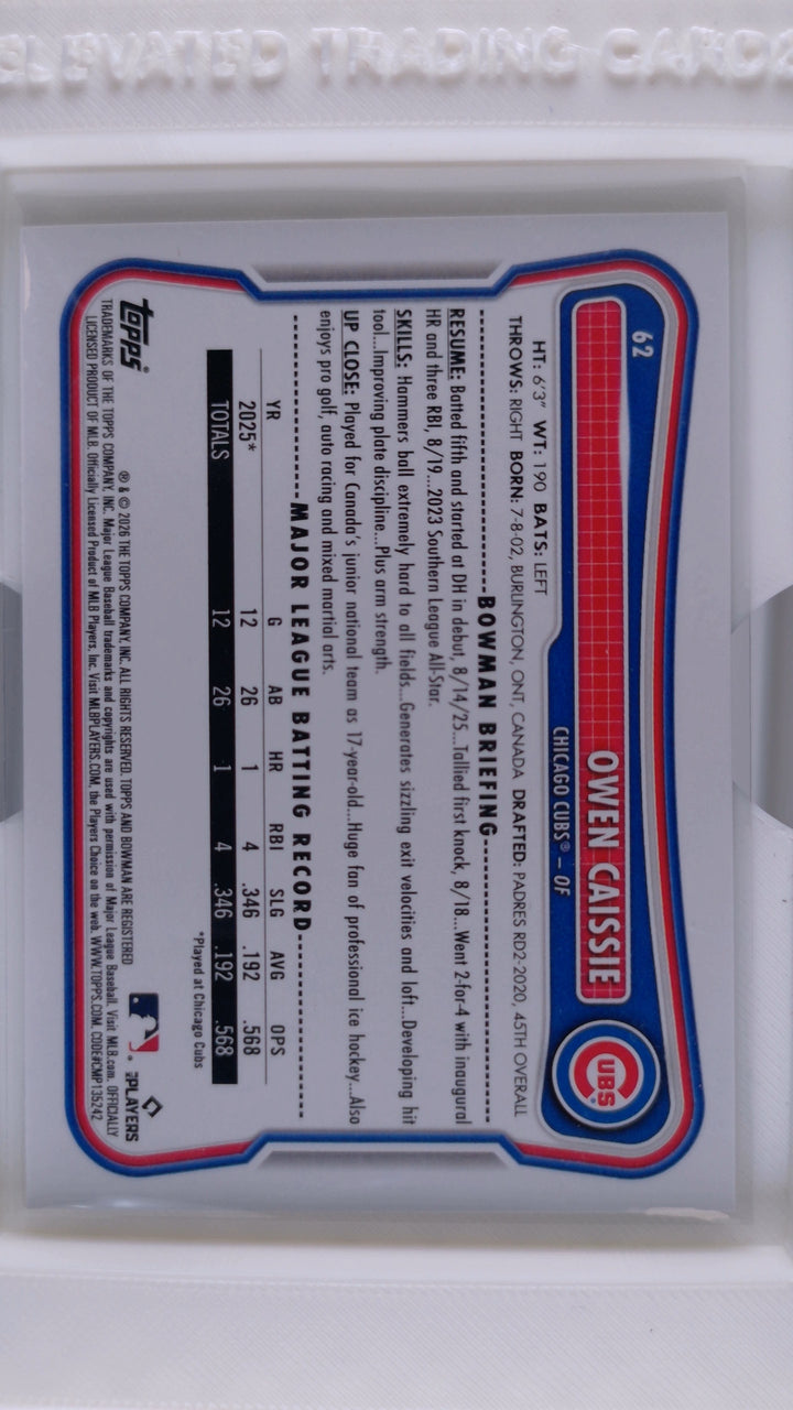 2026 Bowman Baseball Owen Caissie 