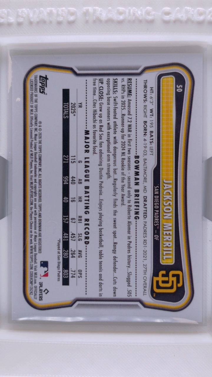 2026 Bowman Baseball Jackson Merrill 