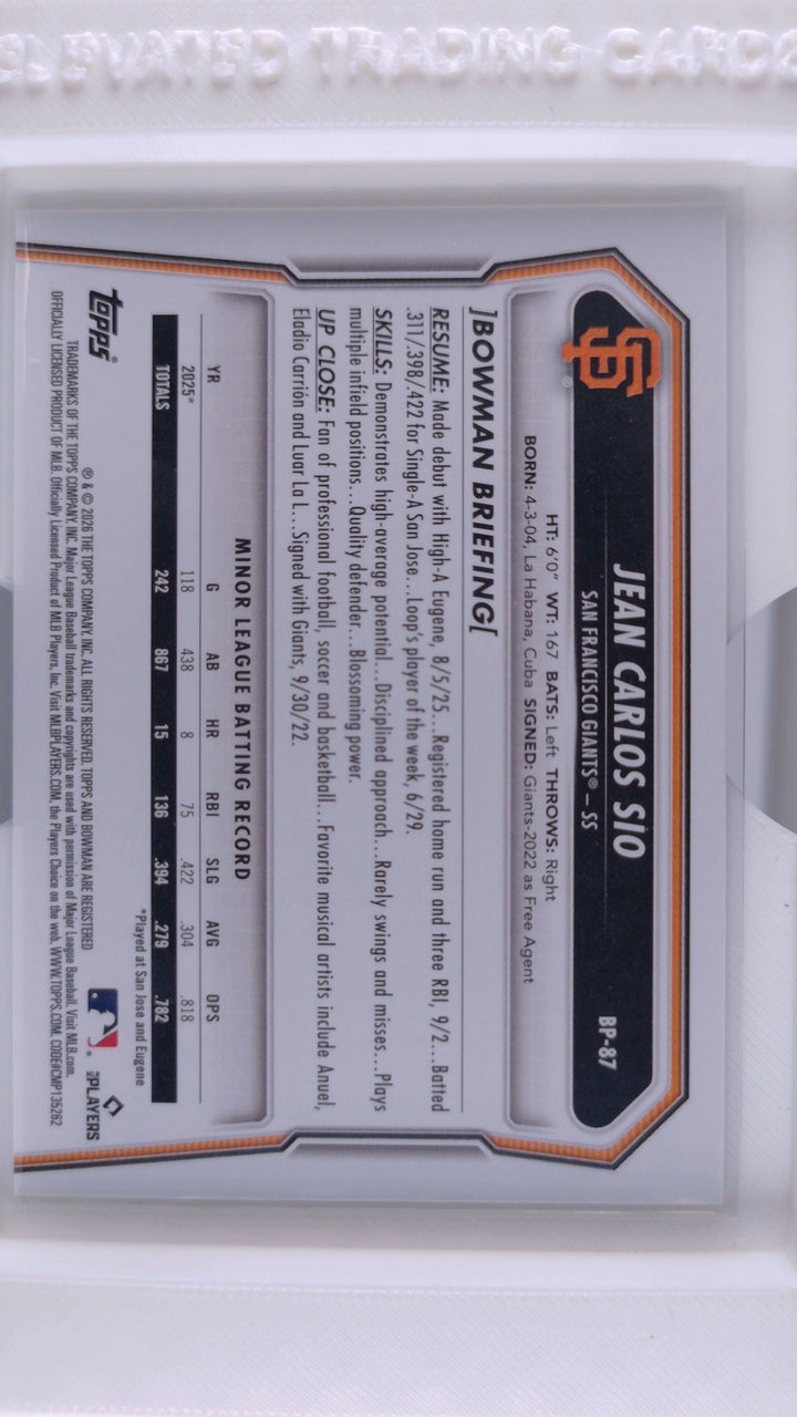 2026 Bowman Baseball Jean Carlos Sio 