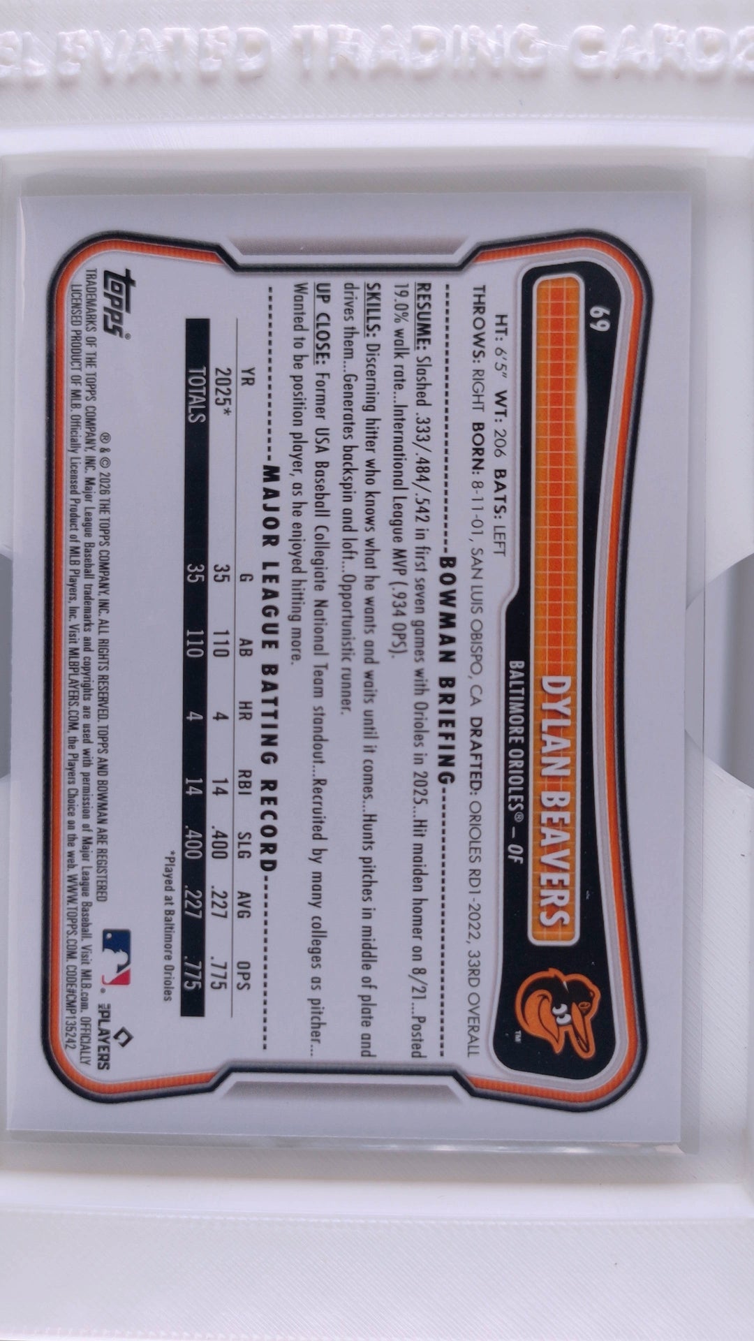 2026 Bowman Baseball Dylan Beavers 