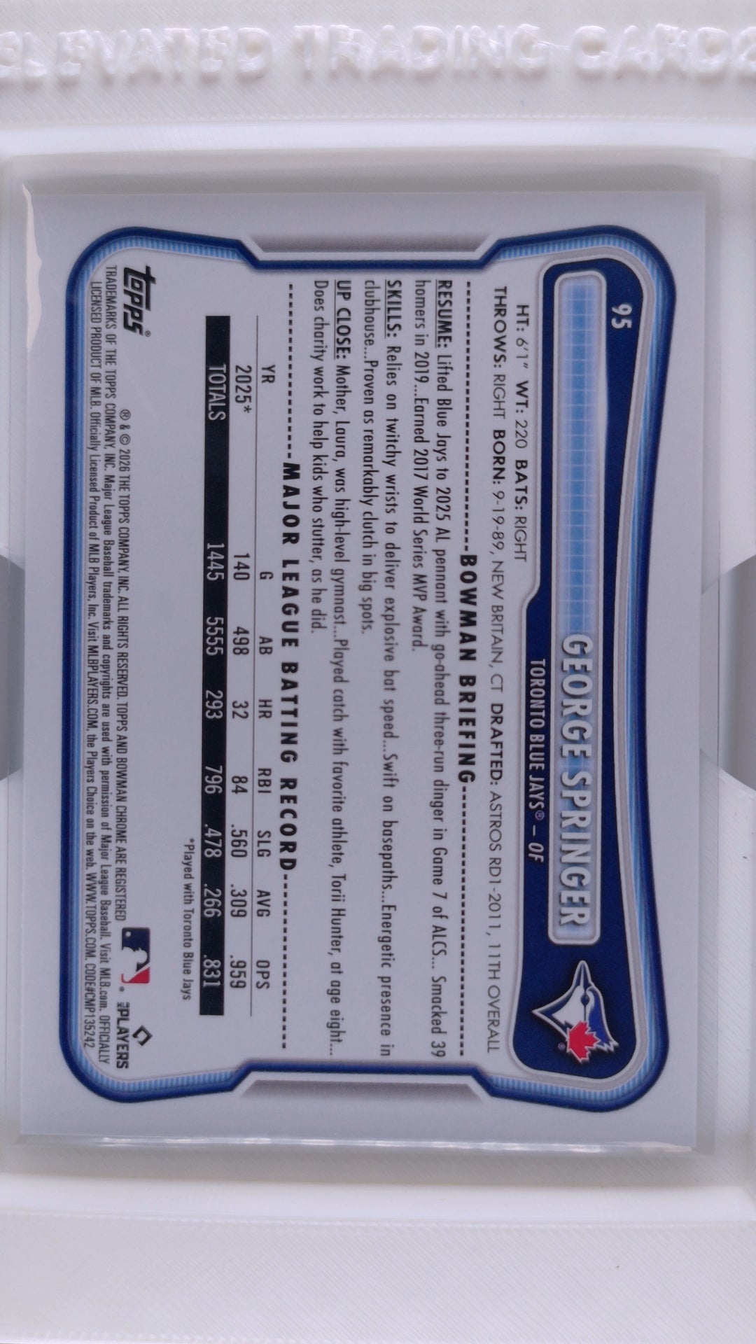 2026 Bowman Baseball George Springer 