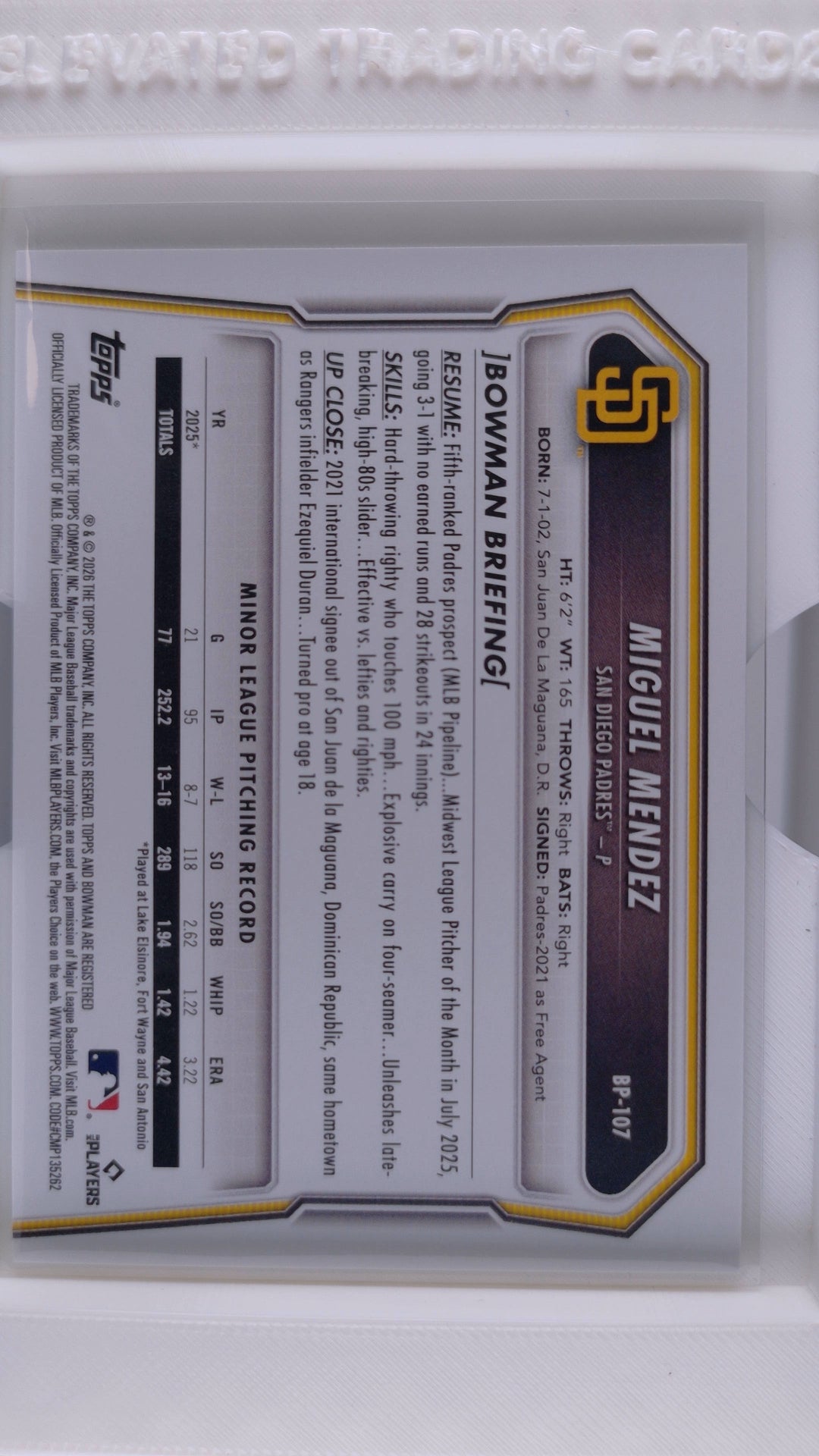 2026 Bowman Baseball Miguel Mendez 