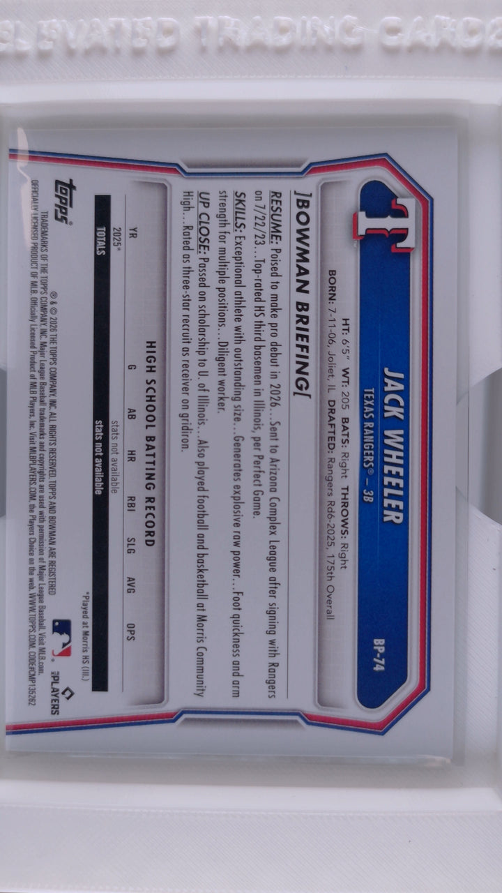 2026 Bowman Baseball Jack Wheeler 