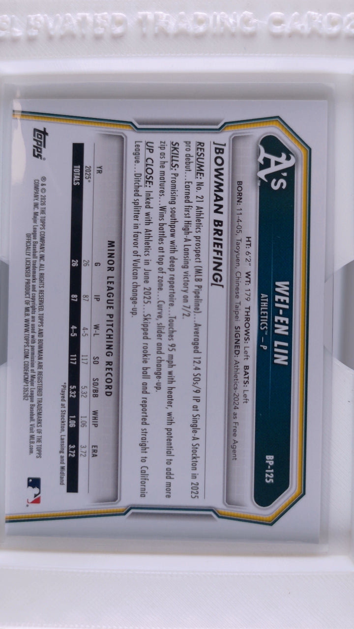 2026 Bowman Baseball Wei-En Lin 
