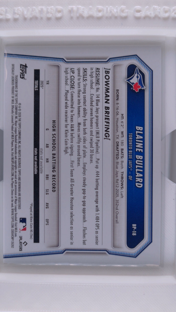2026 Bowman Baseball Blaine Bullard 