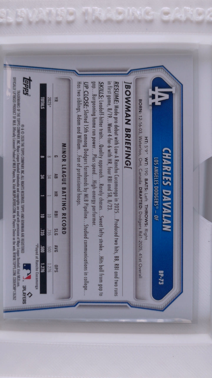 2026 Bowman Baseball Charles Davalan 